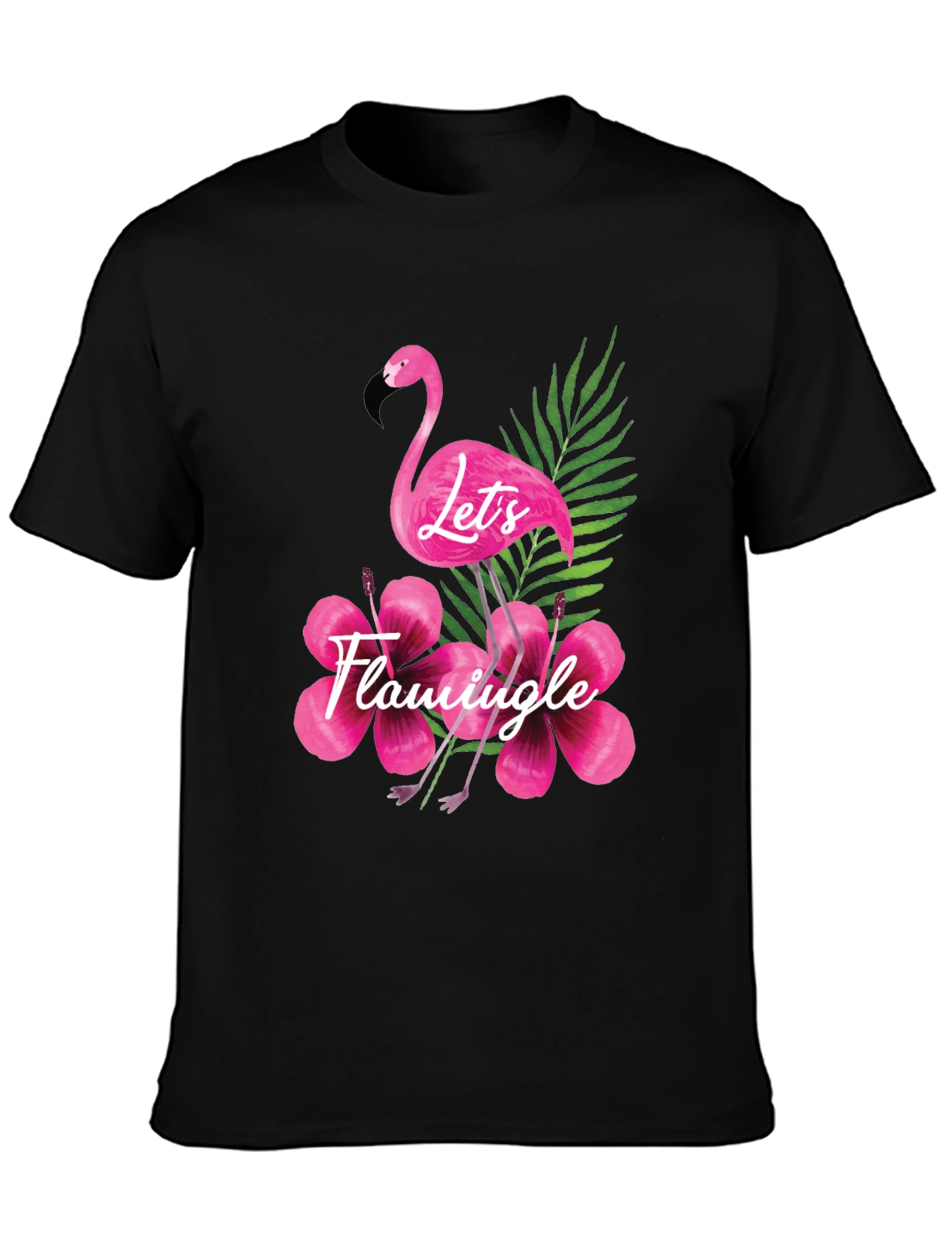 Lets Flamingle Black T-Shirt