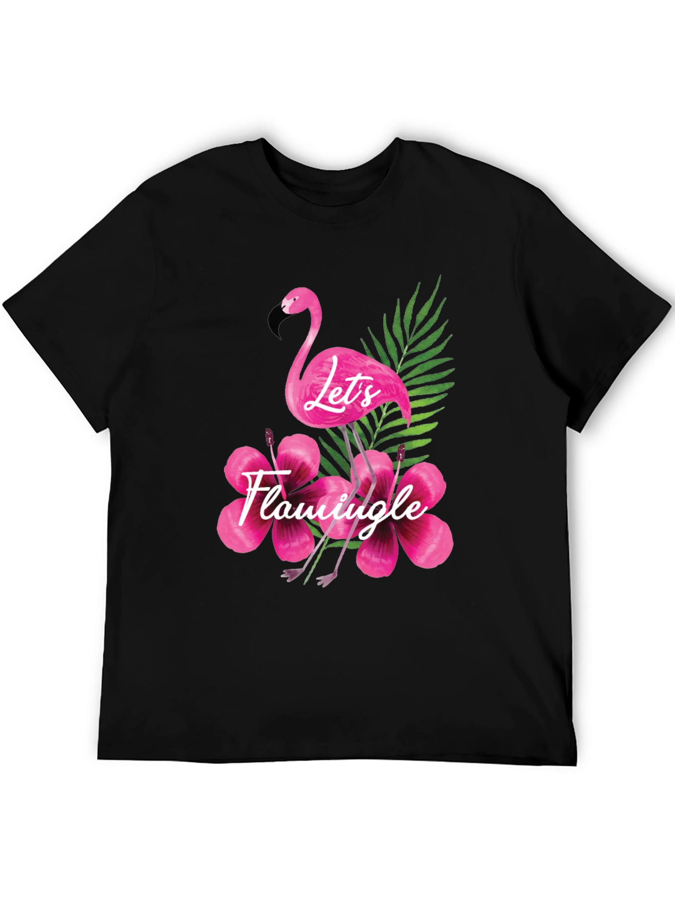 Lets Flamingle Black T-Shirt
