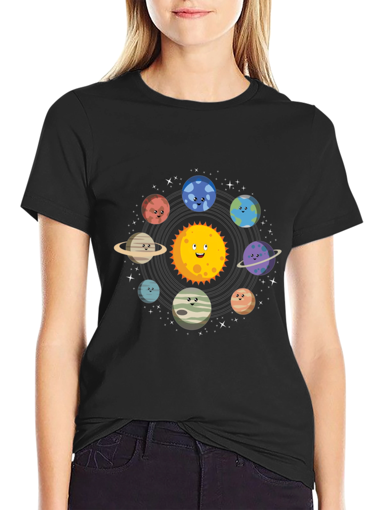 Solar System Graphic Print Mens T-Shirt