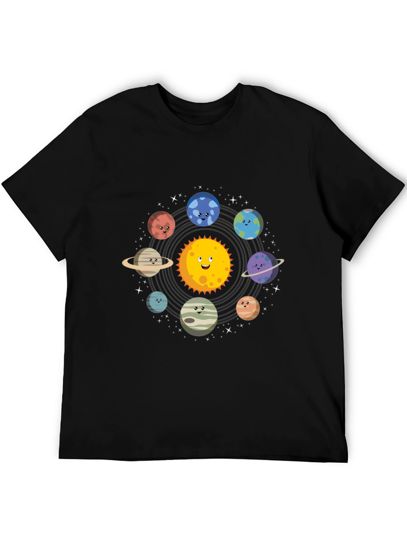 Solar System Graphic Print Mens T-Shirt