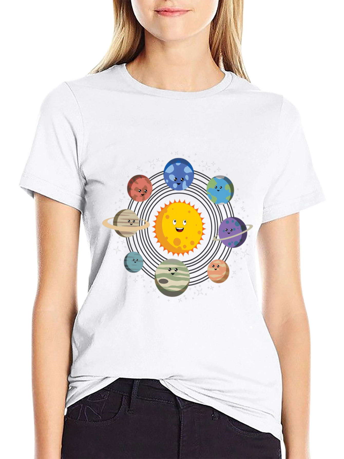 Solar System Graphic Print Mens T-Shirt