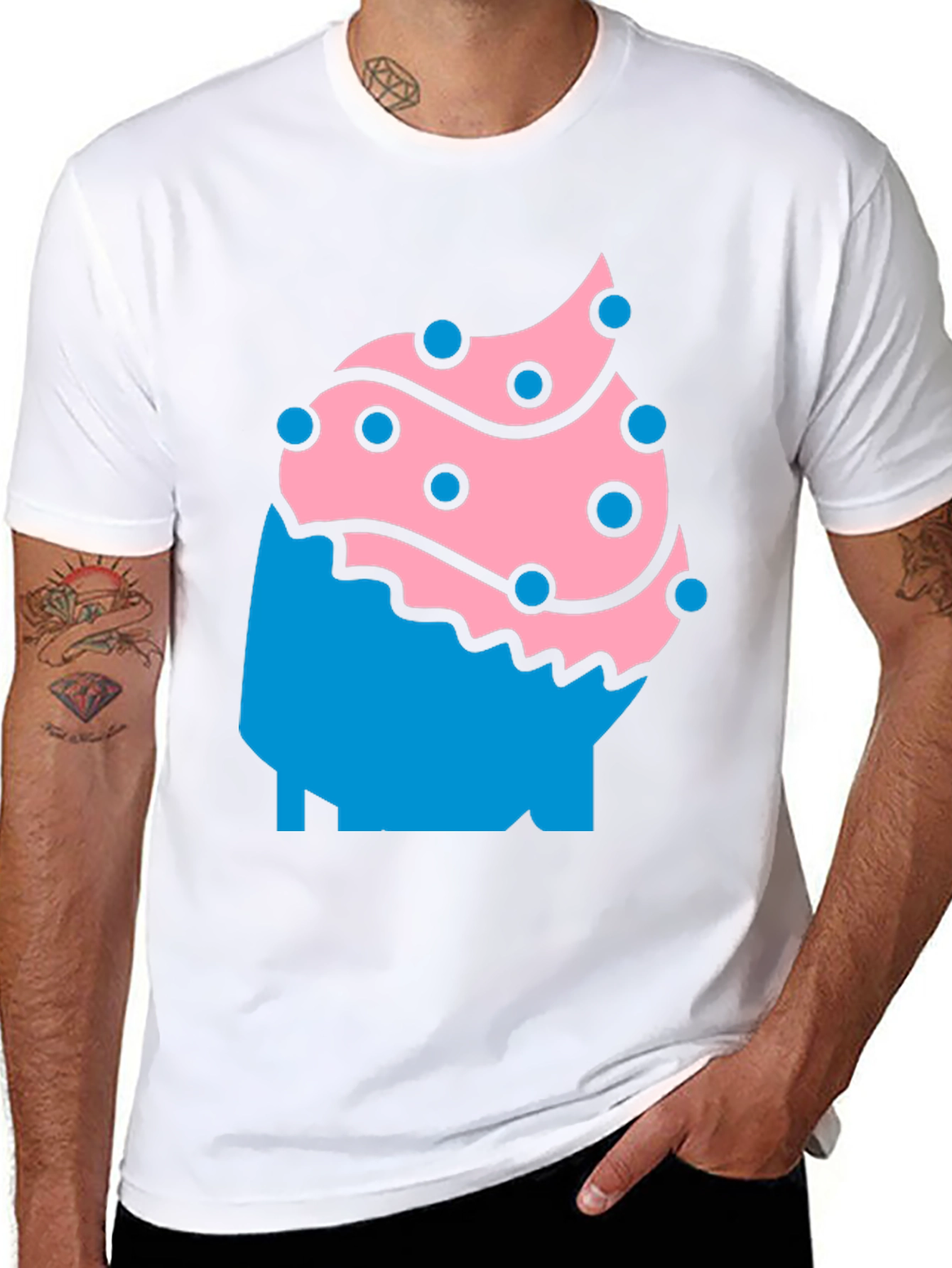 Fun Cupcake Graphic Tee - Black Casual Shirt