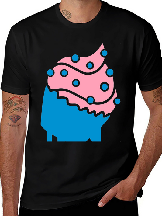 Fun Cupcake Graphic Tee - Black Casual Shirt