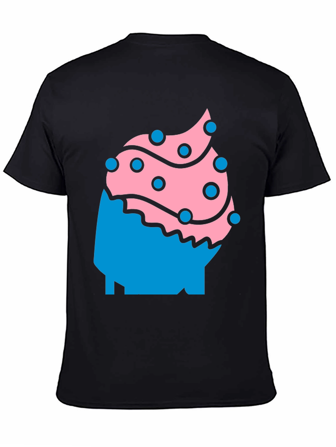Fun Cupcake Graphic Tee - Black Casual Shirt