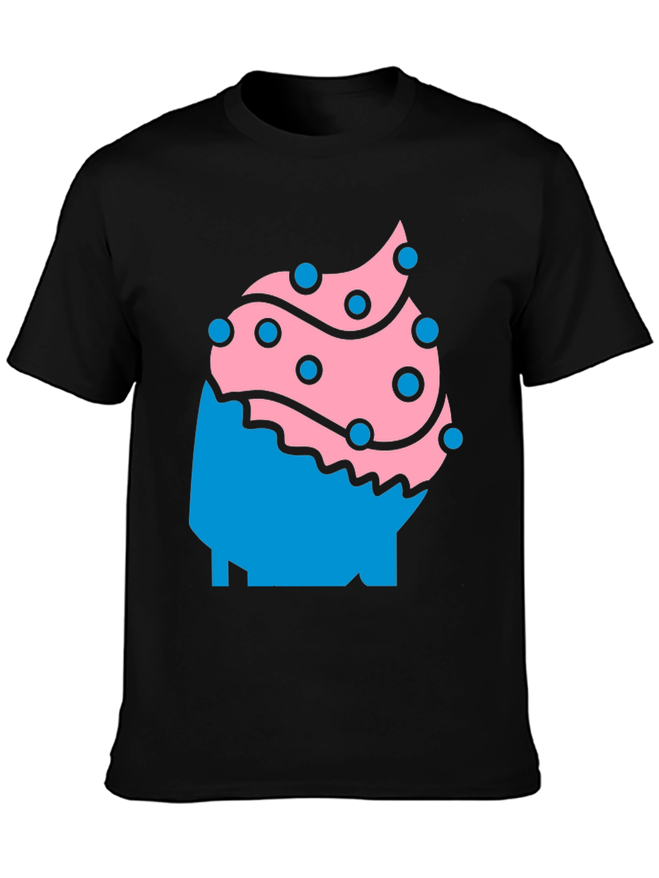 Fun Cupcake Graphic Tee - Black Casual Shirt