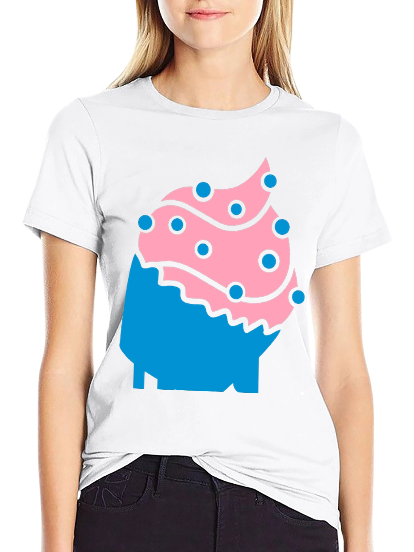 Fun Cupcake Graphic Tee - Black Casual Shirt
