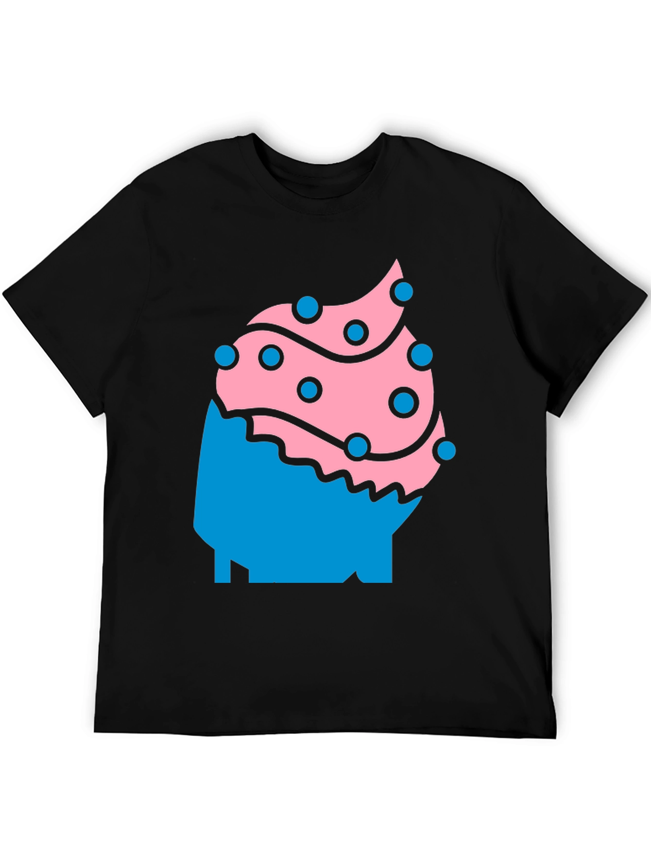 Fun Cupcake Graphic Tee - Black Casual Shirt