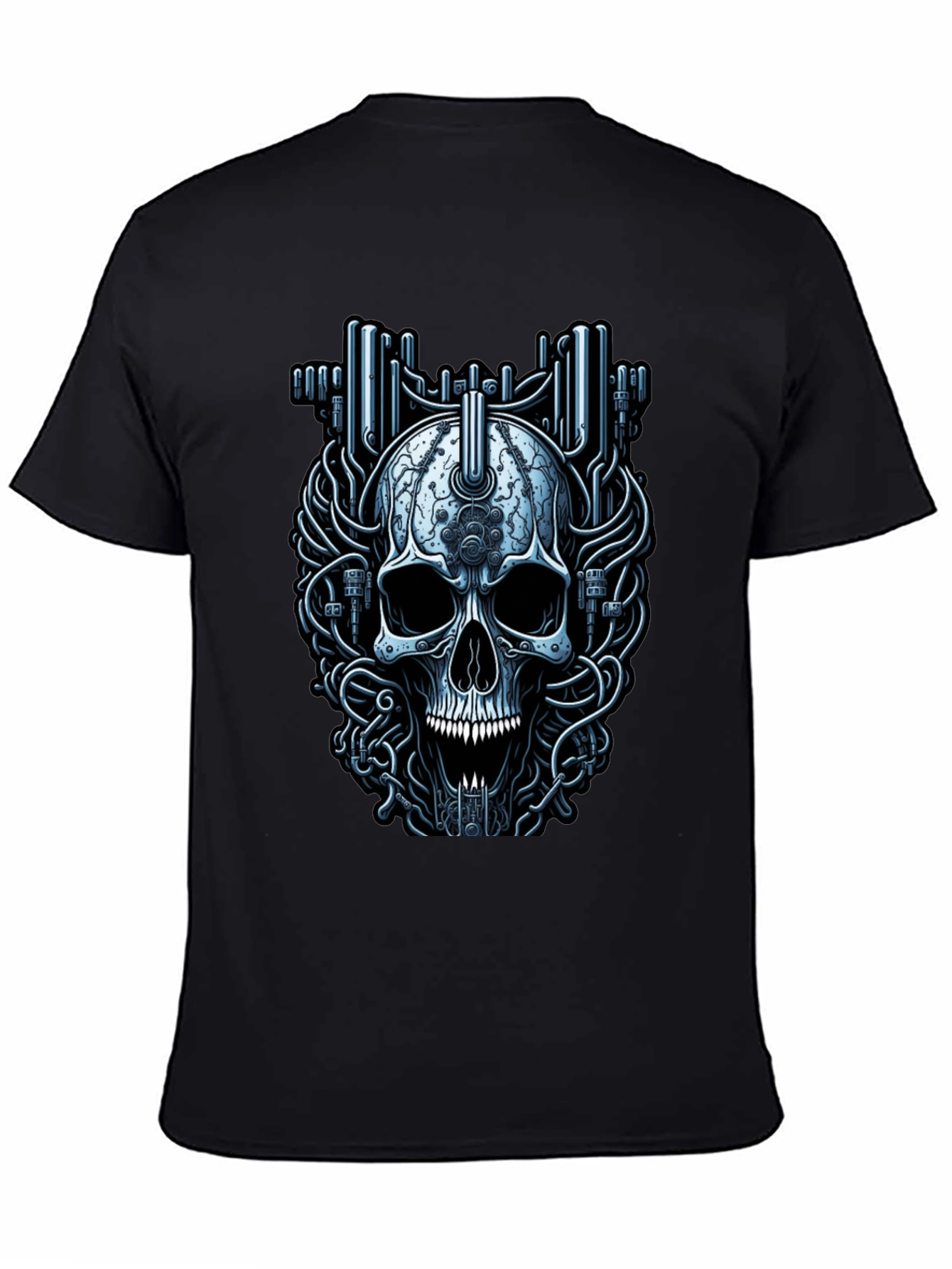 Cyberpunk Skull Graphic T-Shirt