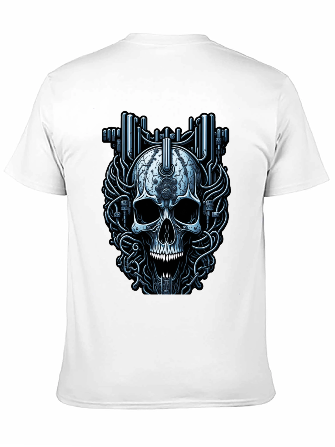 Cyberpunk Skull Graphic T-Shirt
