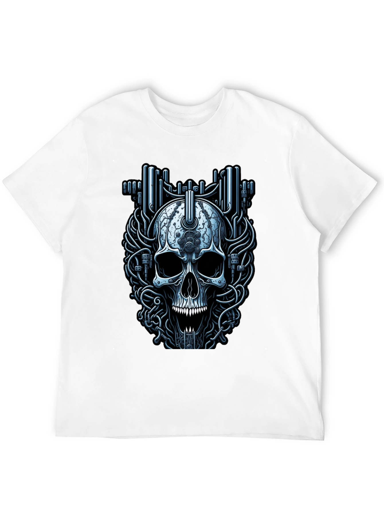 Cyberpunk Skull Graphic T-Shirt