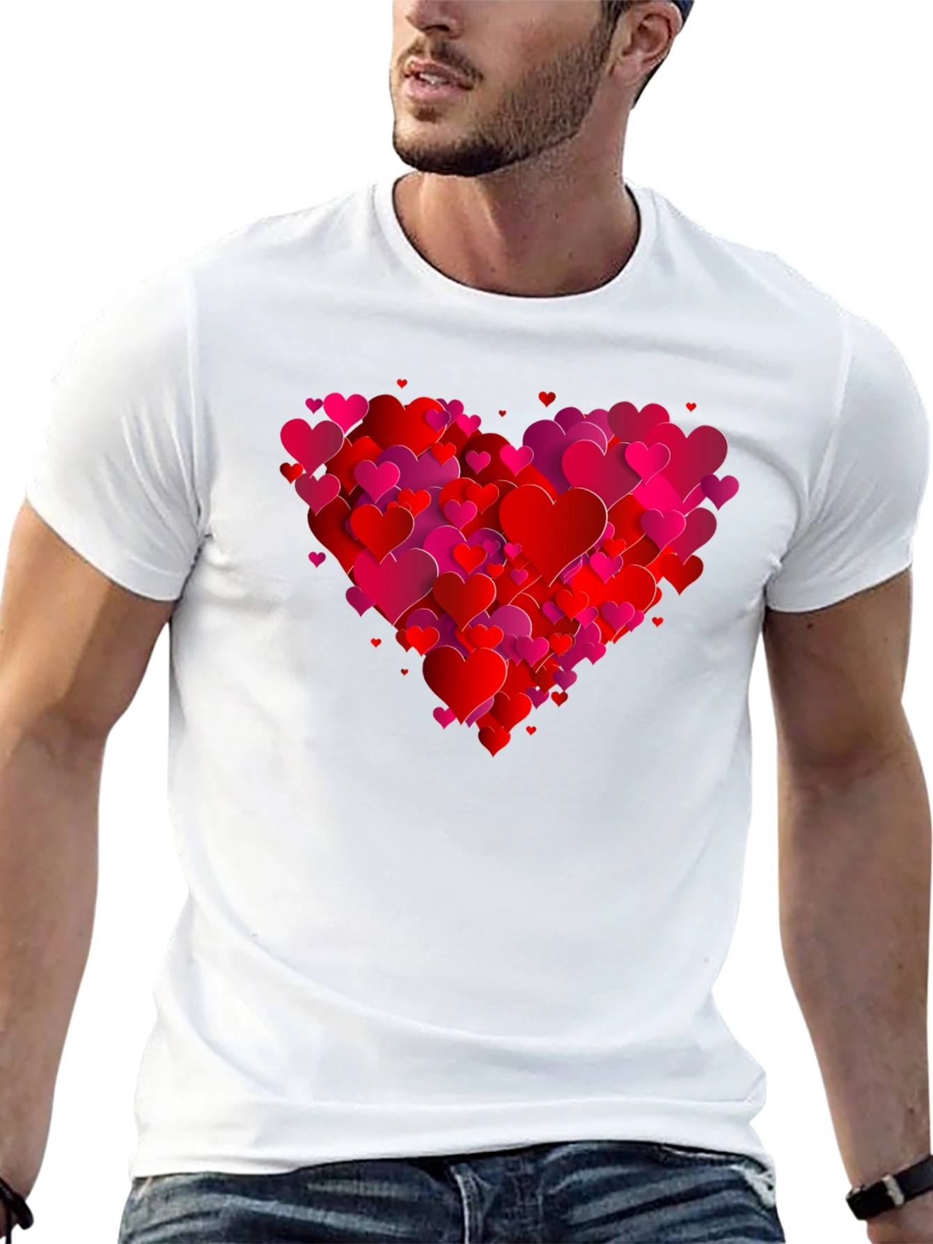 Heart Graphic Black T-Shirt - Valentines Day
