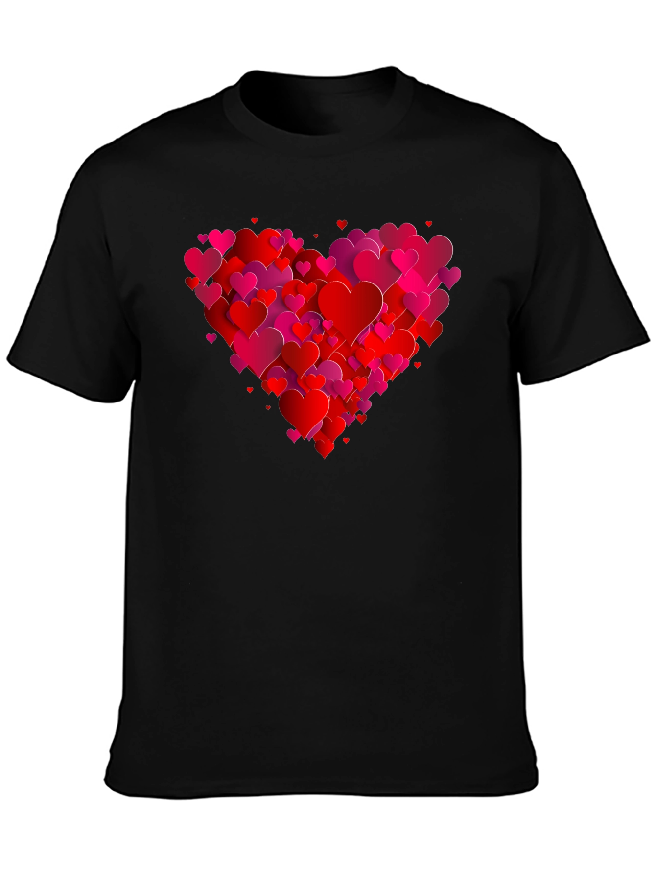 Heart Graphic Black T-Shirt - Valentines Day
