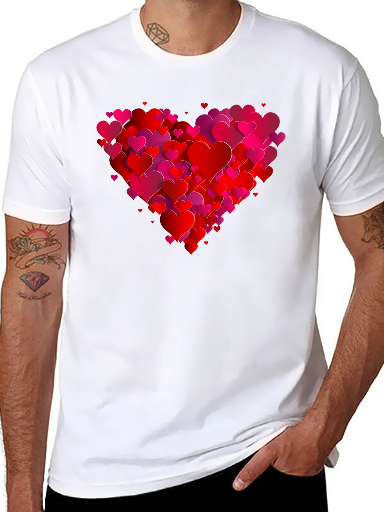 Heart Graphic Black T-Shirt - Valentines Day