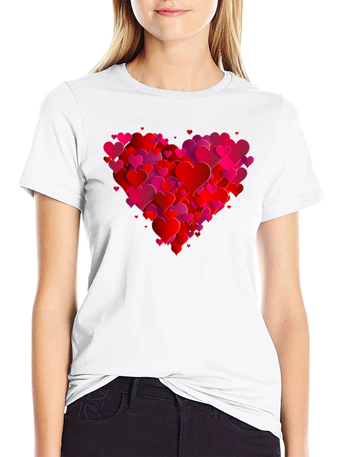 Heart Graphic Black T-Shirt - Valentines Day