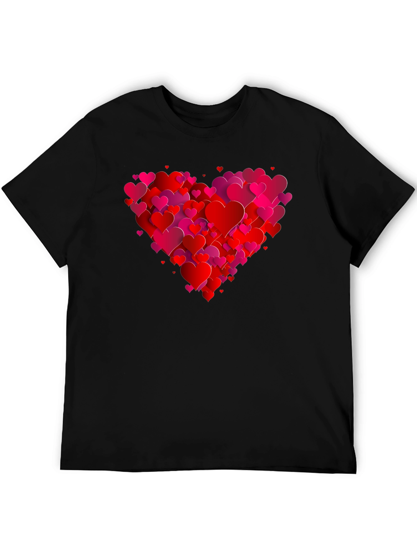 Heart Graphic Black T-Shirt - Valentines Day