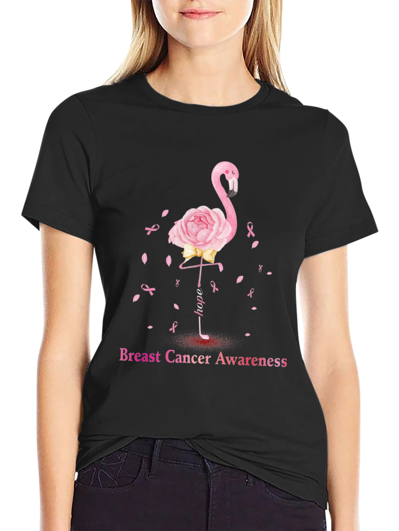 Breast Cancer Awareness Flamingo T-Shirt