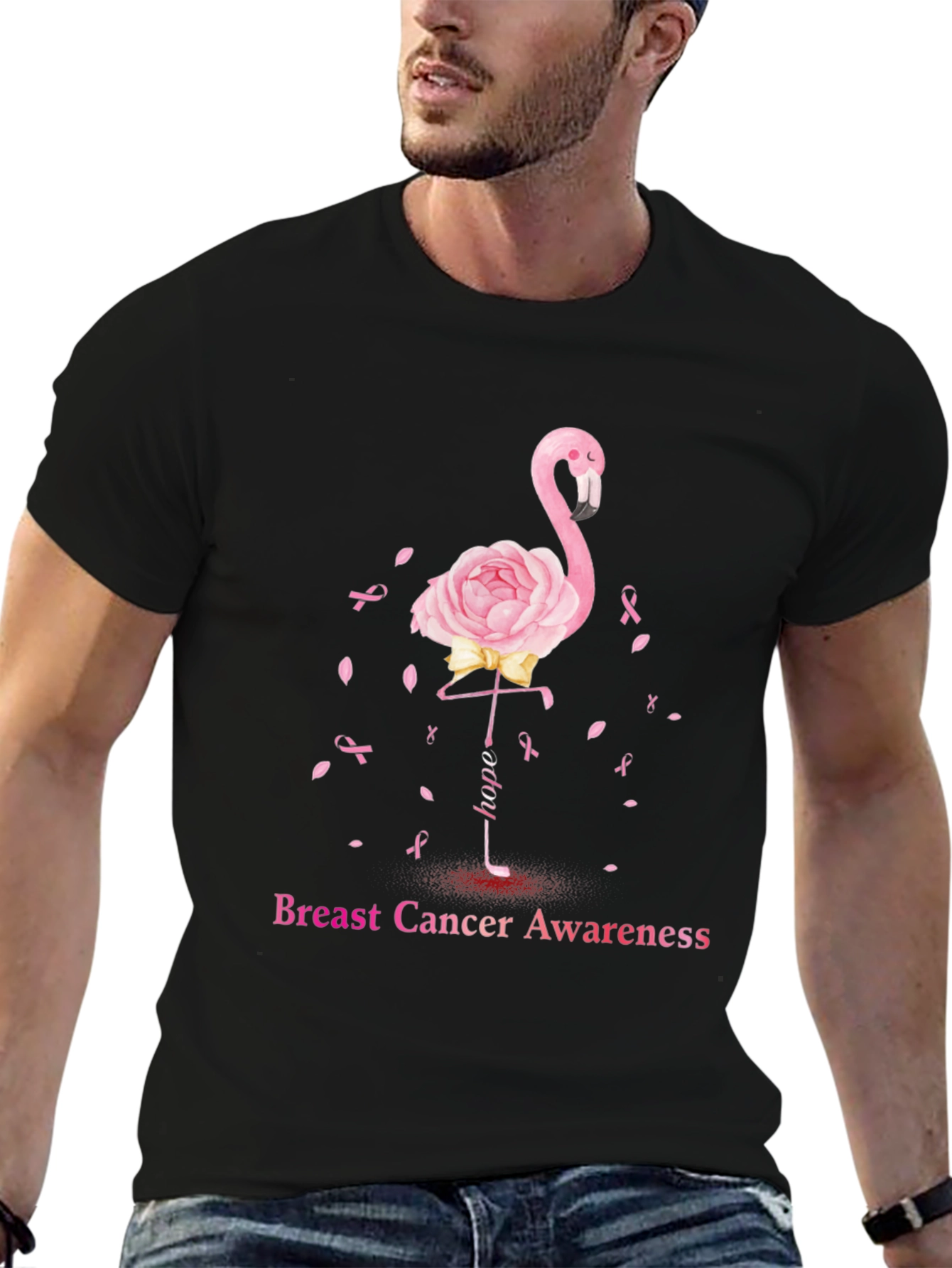 Breast Cancer Awareness Flamingo T-Shirt