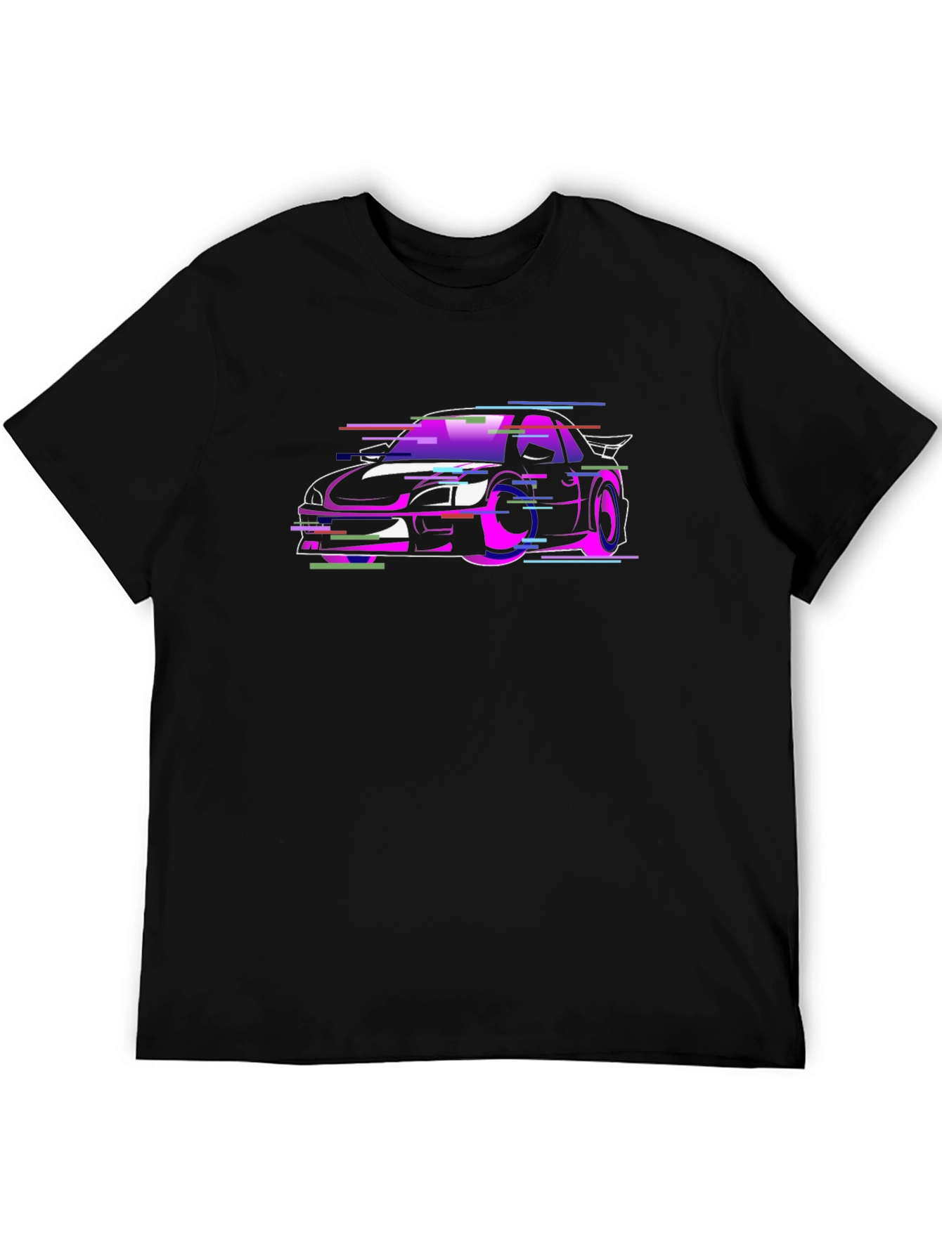 Vaporwave Car Graphic Black T-Shirt
