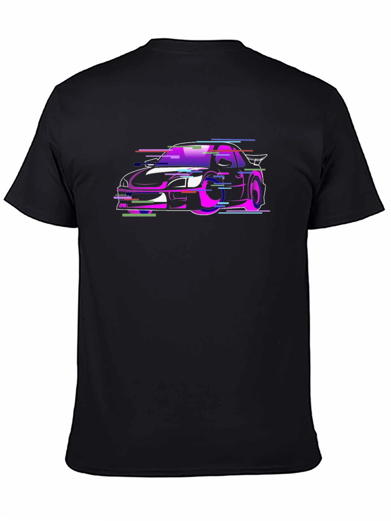 Vaporwave Car Graphic Black T-Shirt
