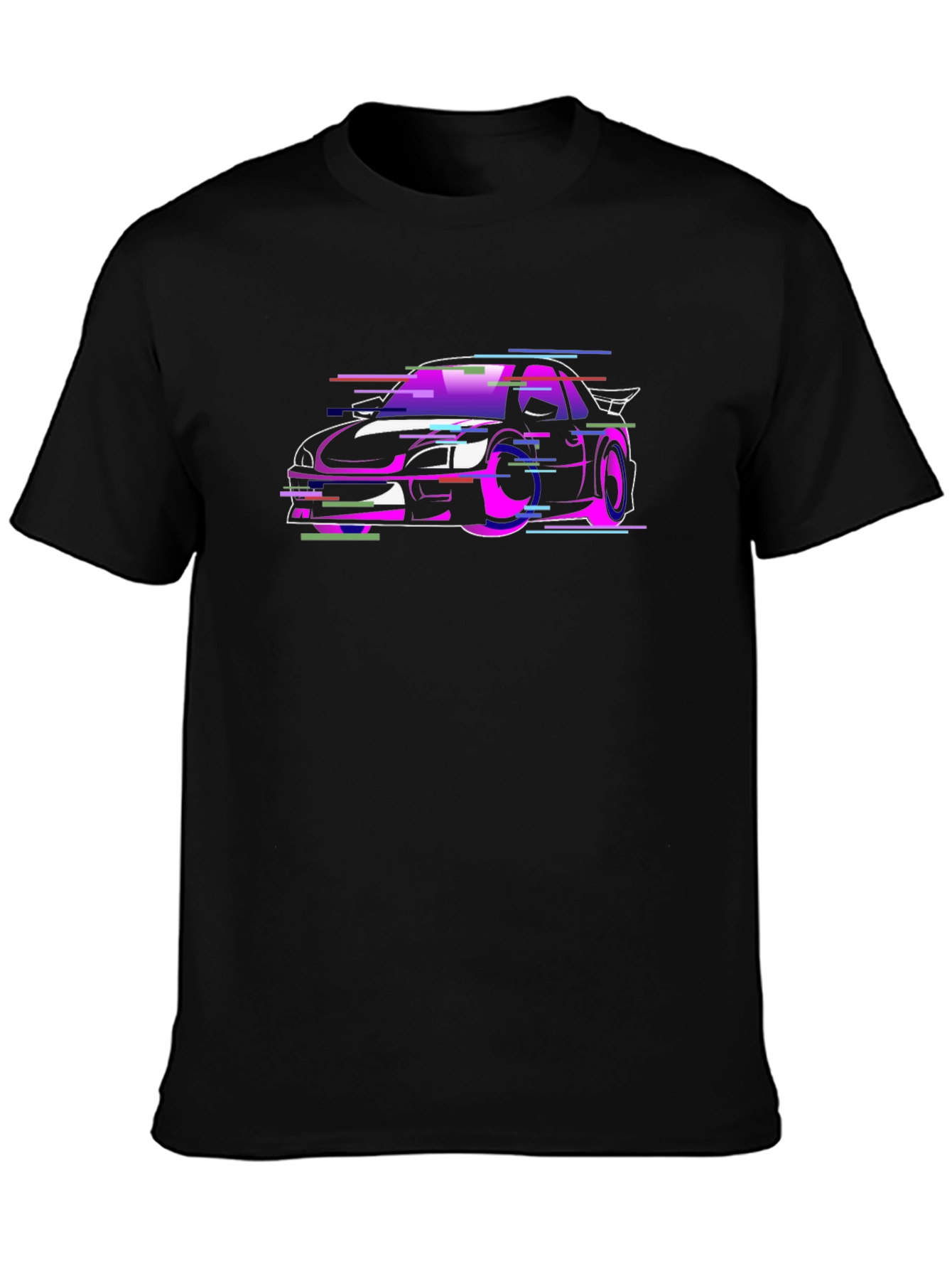 Vaporwave Car Graphic Black T-Shirt