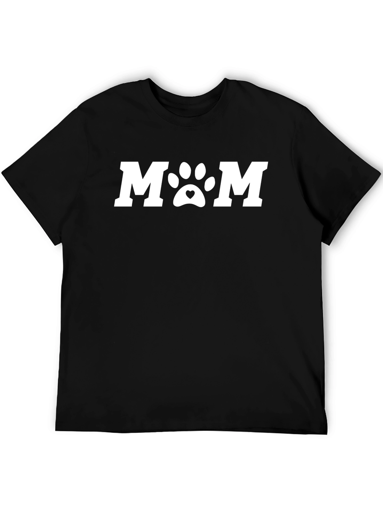 Dog Mom Paw Print T-Shirt - Black