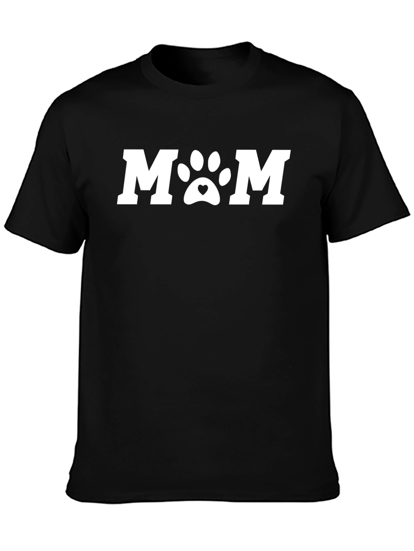 Dog Mom Paw Print T-Shirt - Black