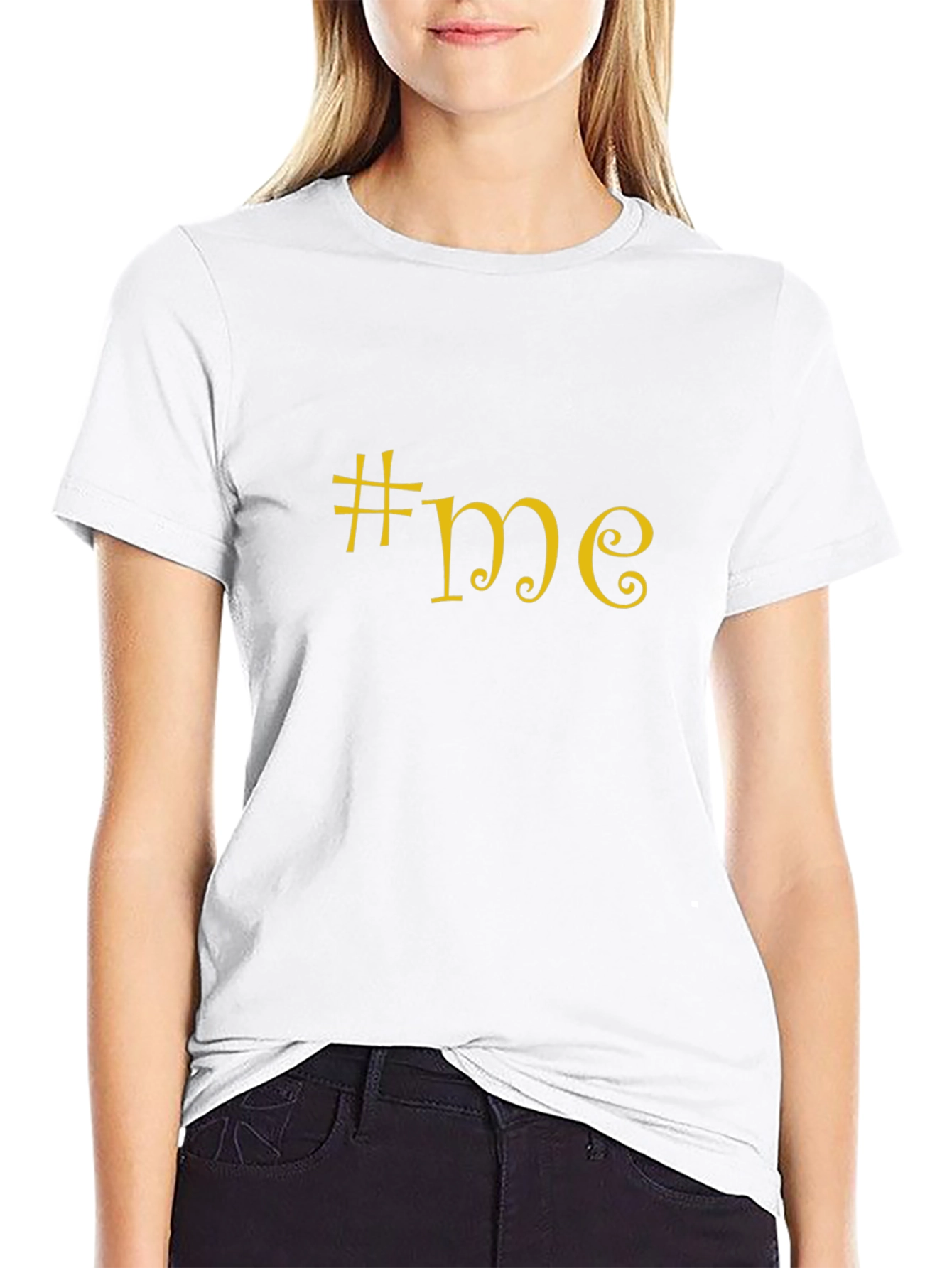 #me Black Cotton Tee - Trendy & Comfortable