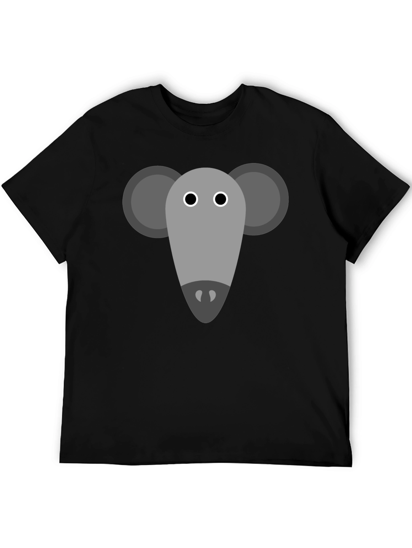 Mouse Graphic Tee - Black Cotton Casual Shirt