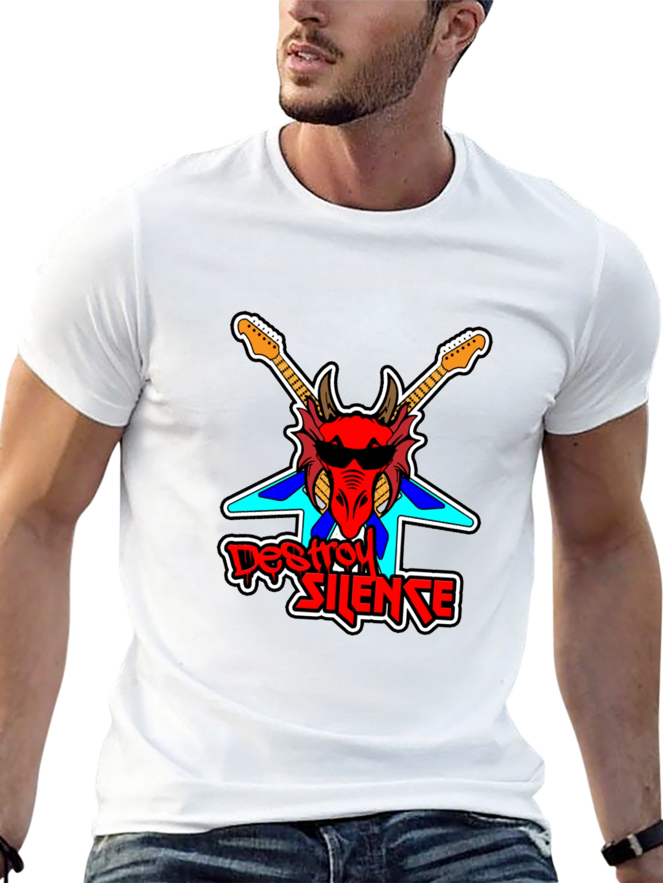 Destroy Silence Dragon Graphic Black T-Shirt