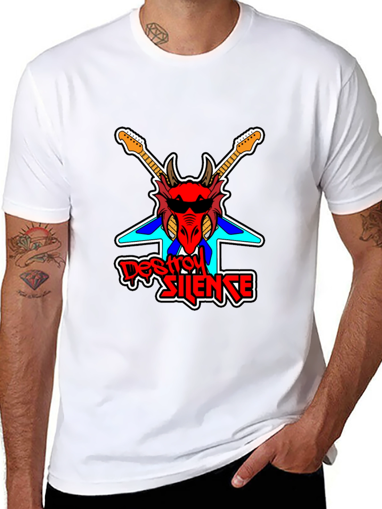Destroy Silence Dragon Graphic Black T-Shirt