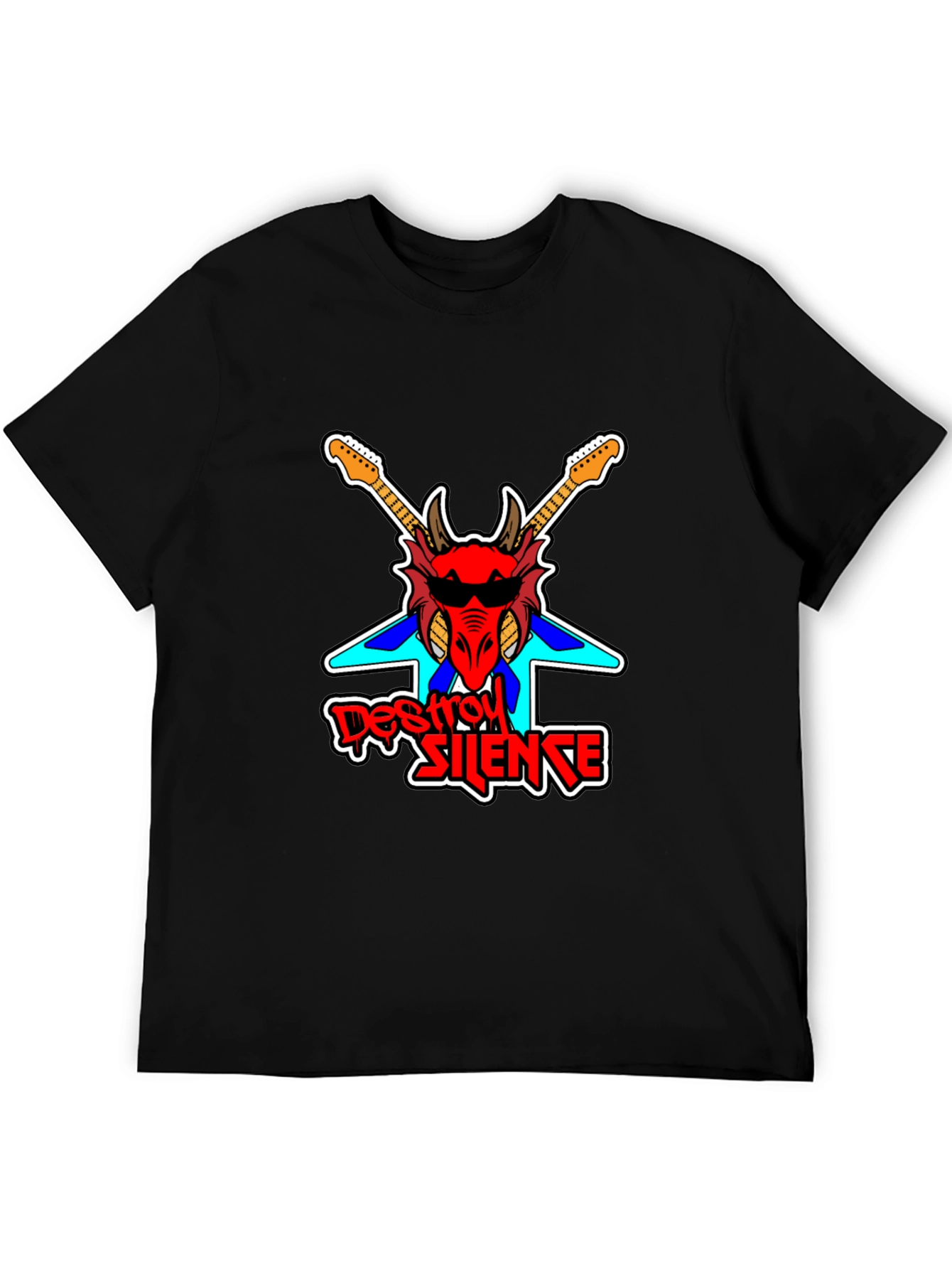 Destroy Silence Dragon Graphic Black T-Shirt