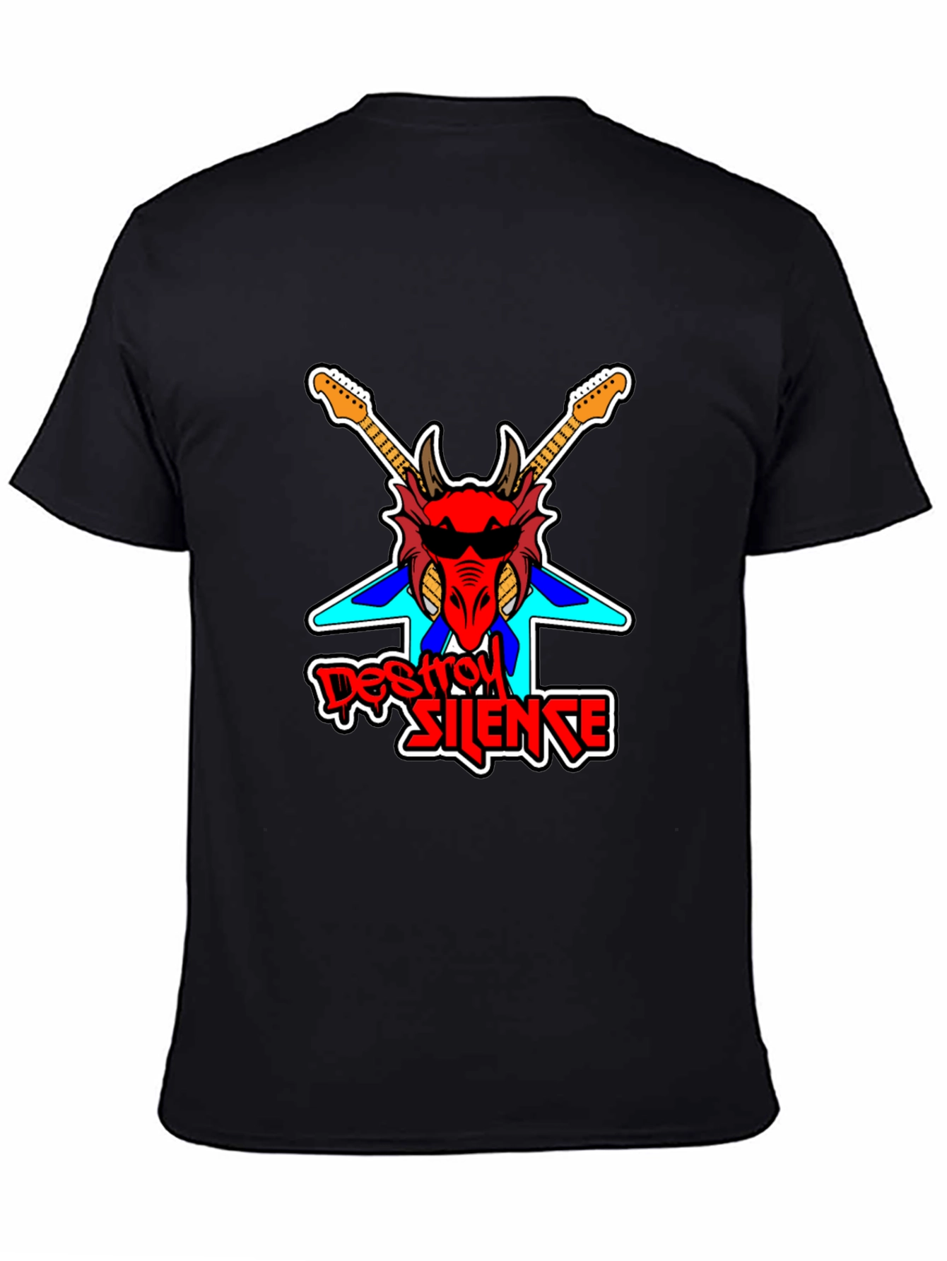 Destroy Silence Dragon Graphic Black T-Shirt