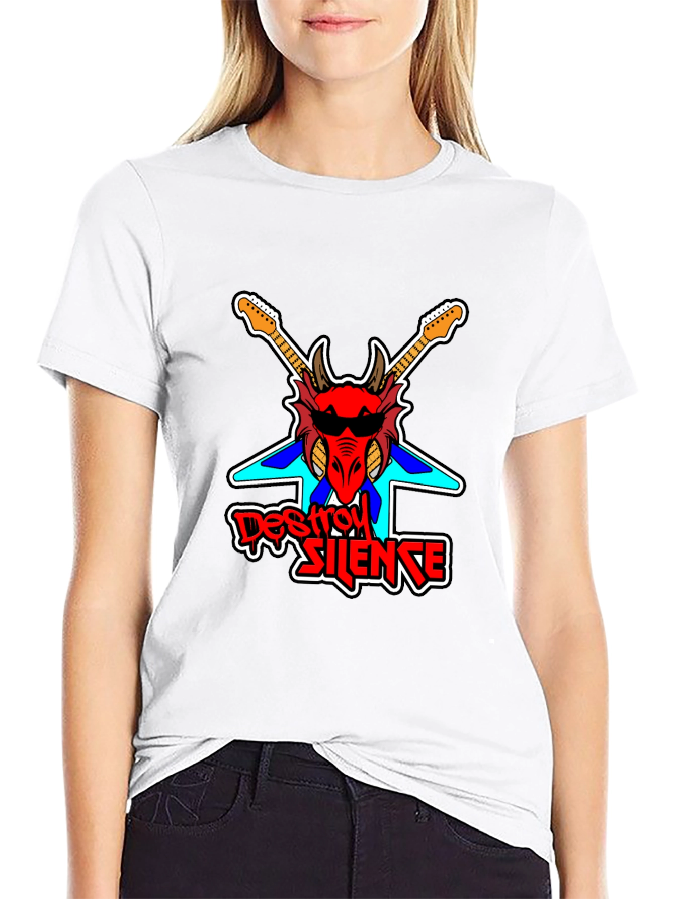 Destroy Silence Dragon Graphic Black T-Shirt