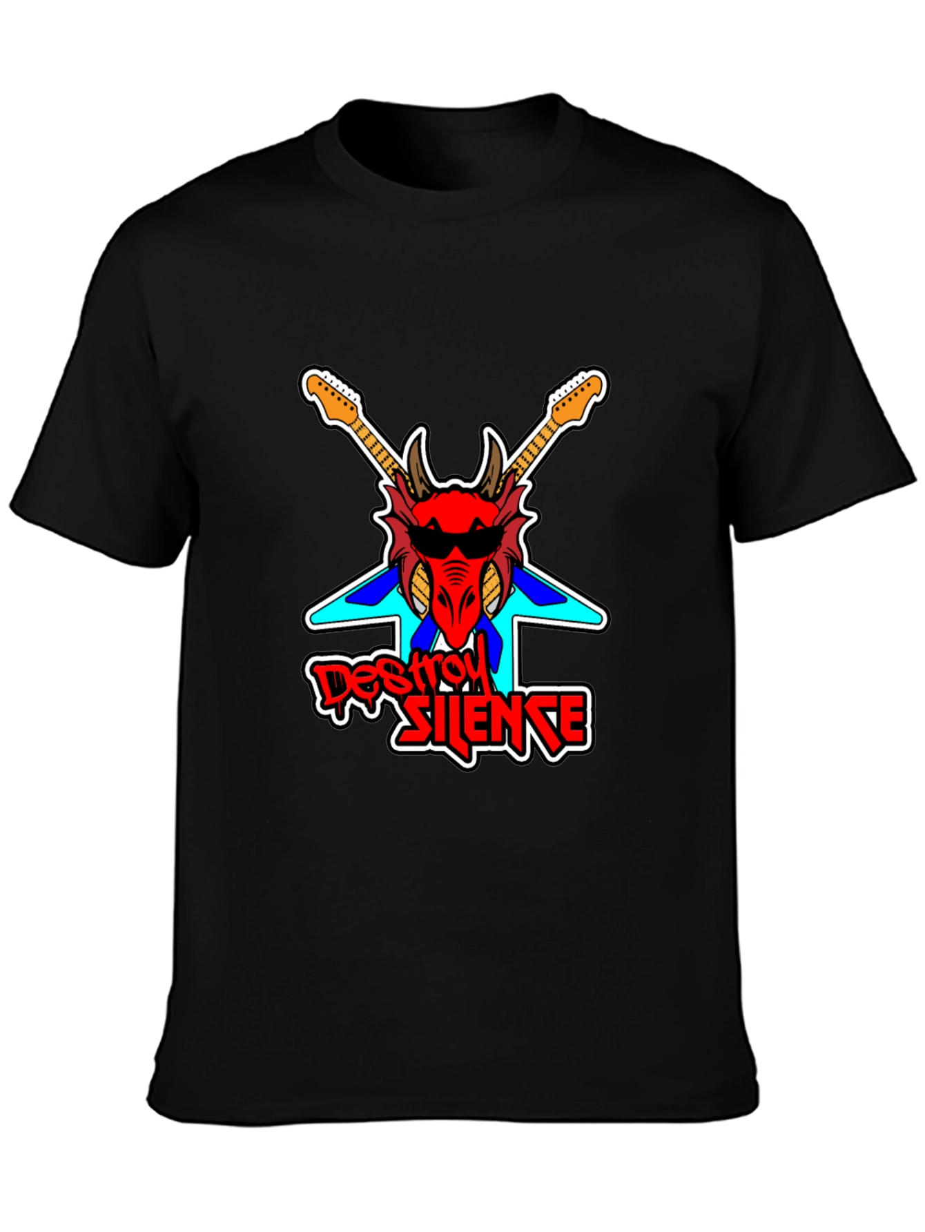 Destroy Silence Dragon Graphic Black T-Shirt