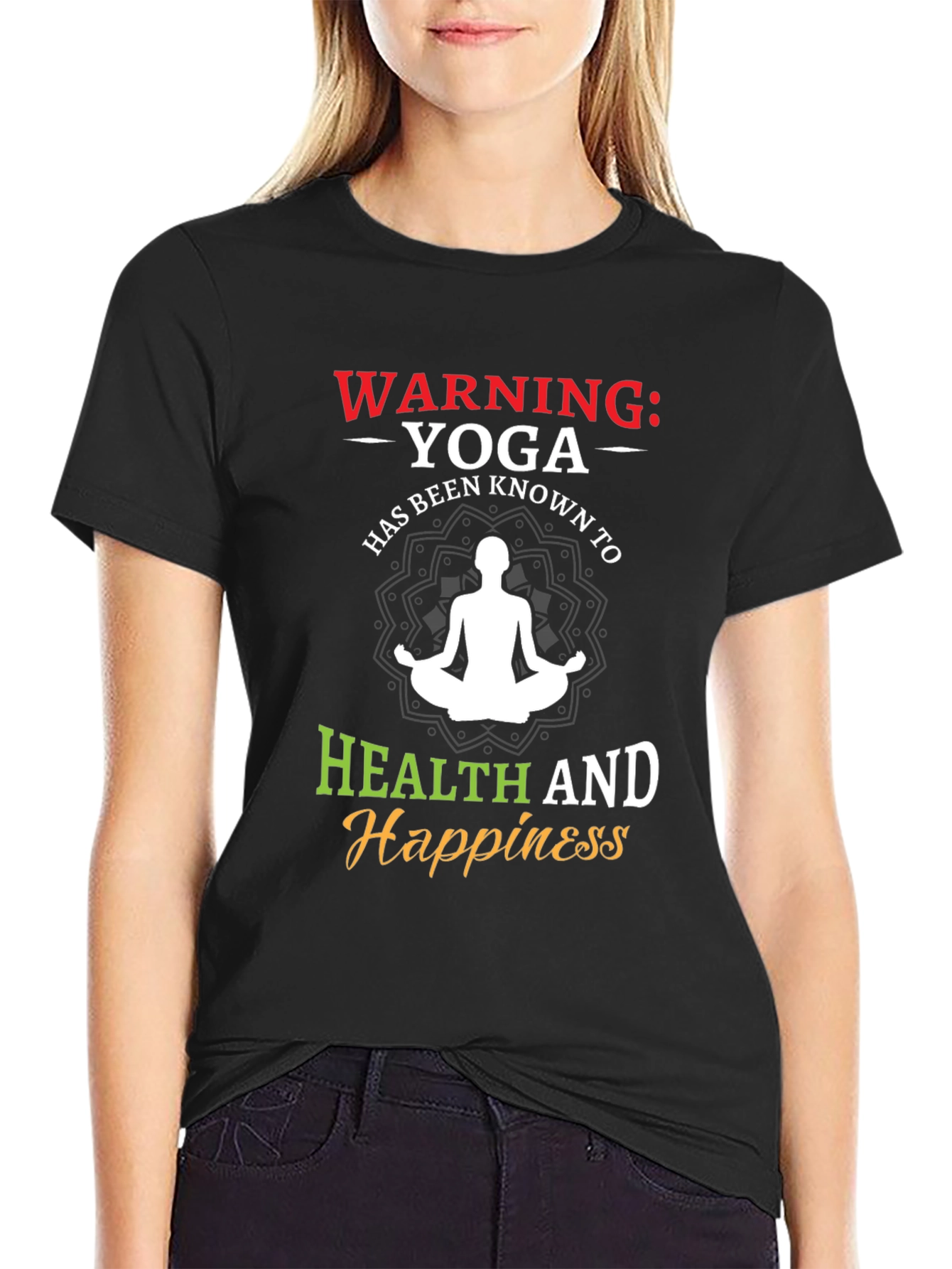 Warning: Yoga Health and Happiness Tee