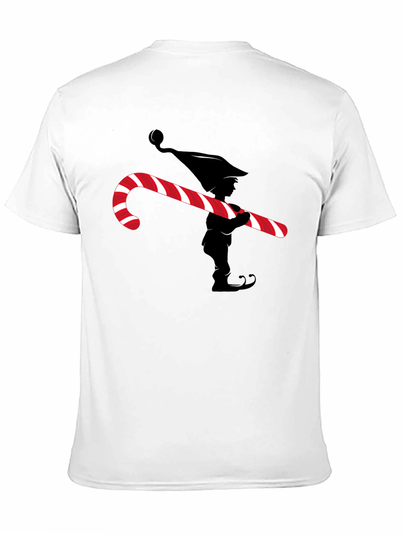 Elf with Candy Cane Graphic Tee - Christmas T-Shirt