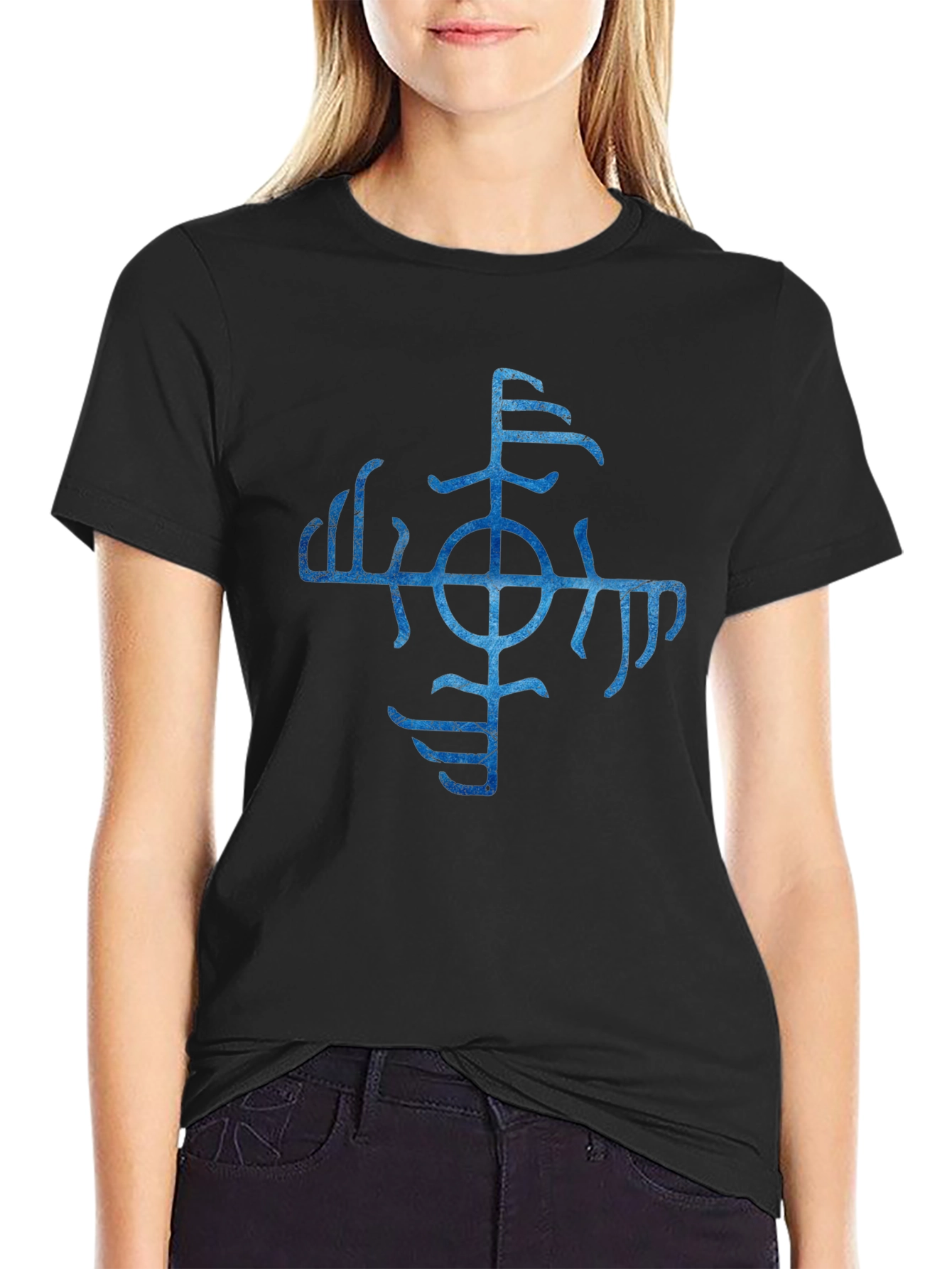 Vegvisir Compass Black T-Shirt Norse Viking Runes