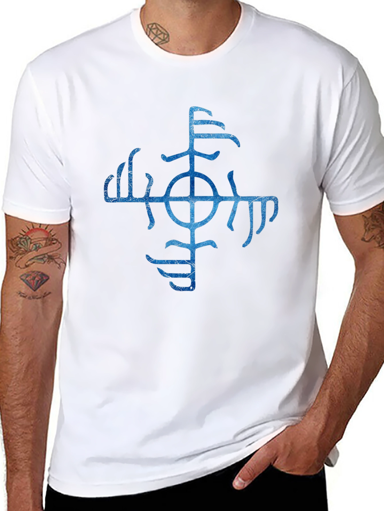 Vegvisir Compass Black T-Shirt Norse Viking Runes
