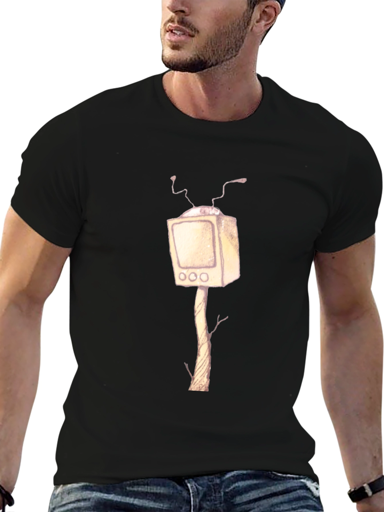 Surreal TV Tree T-Shirt - Unique Graphic Tee