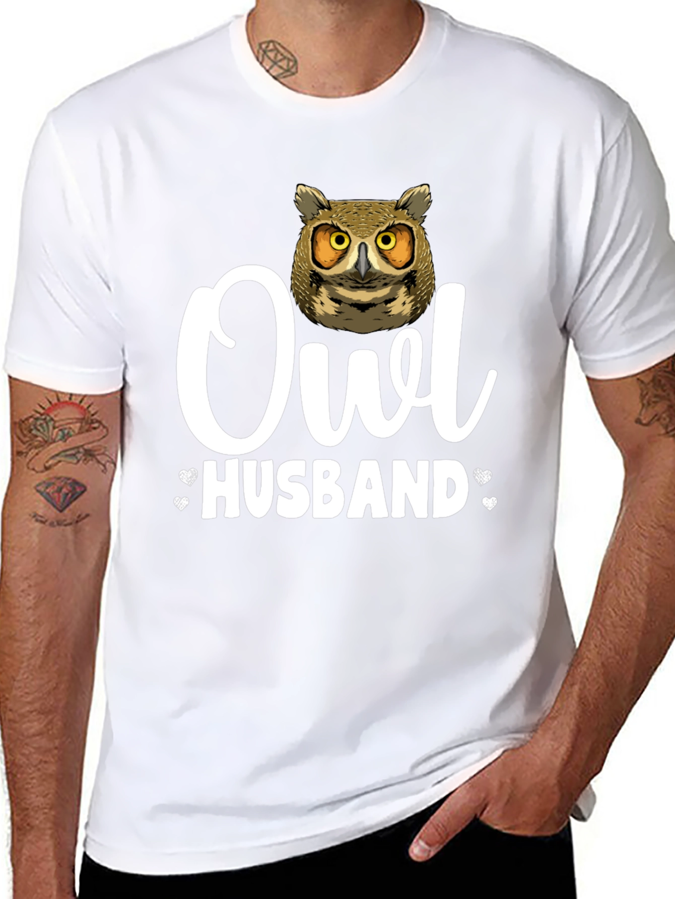 Owl Husband Graphic T-Shirt - Unique Design