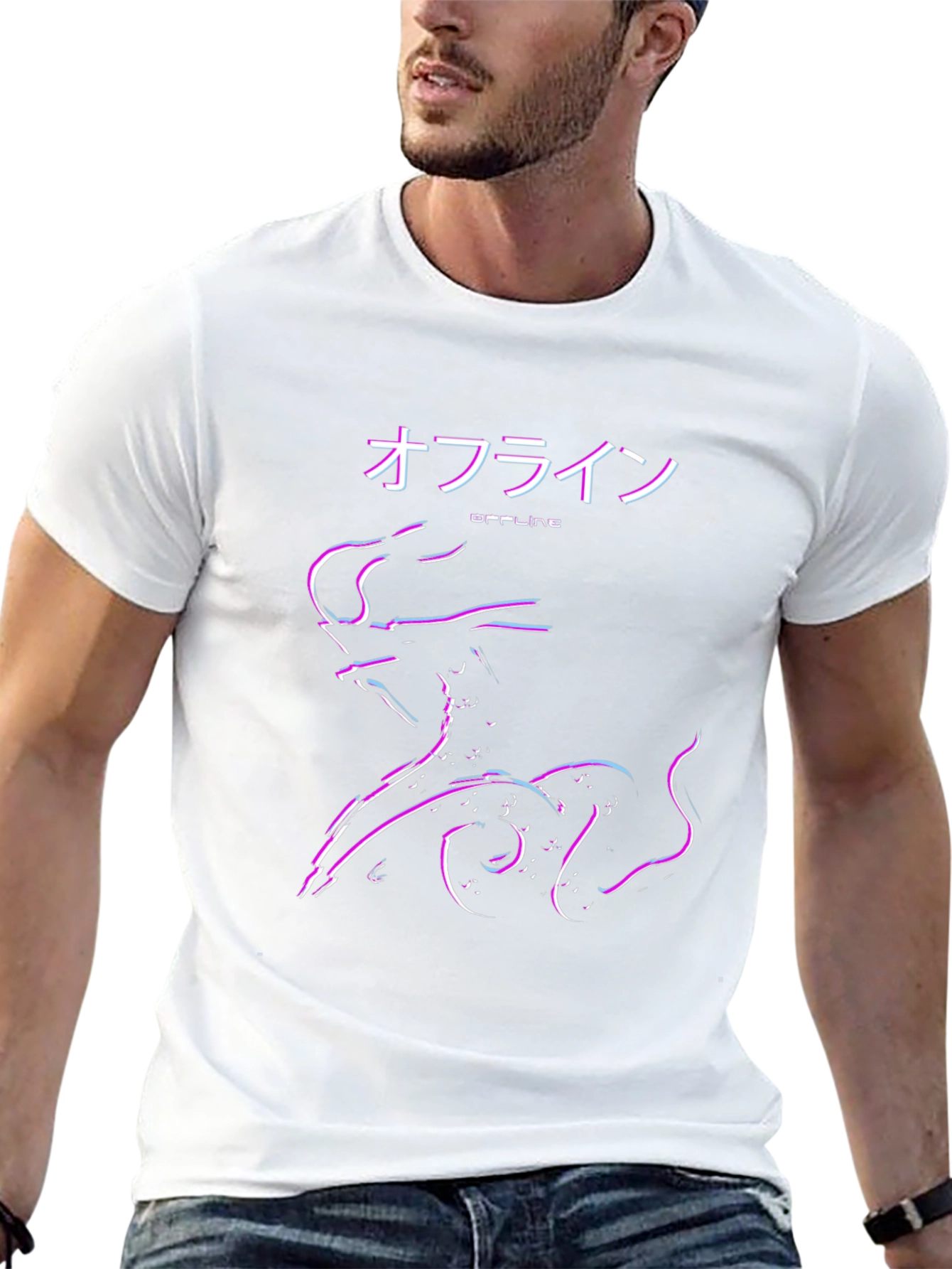 Offline Vaporwave T-Shirt - Black