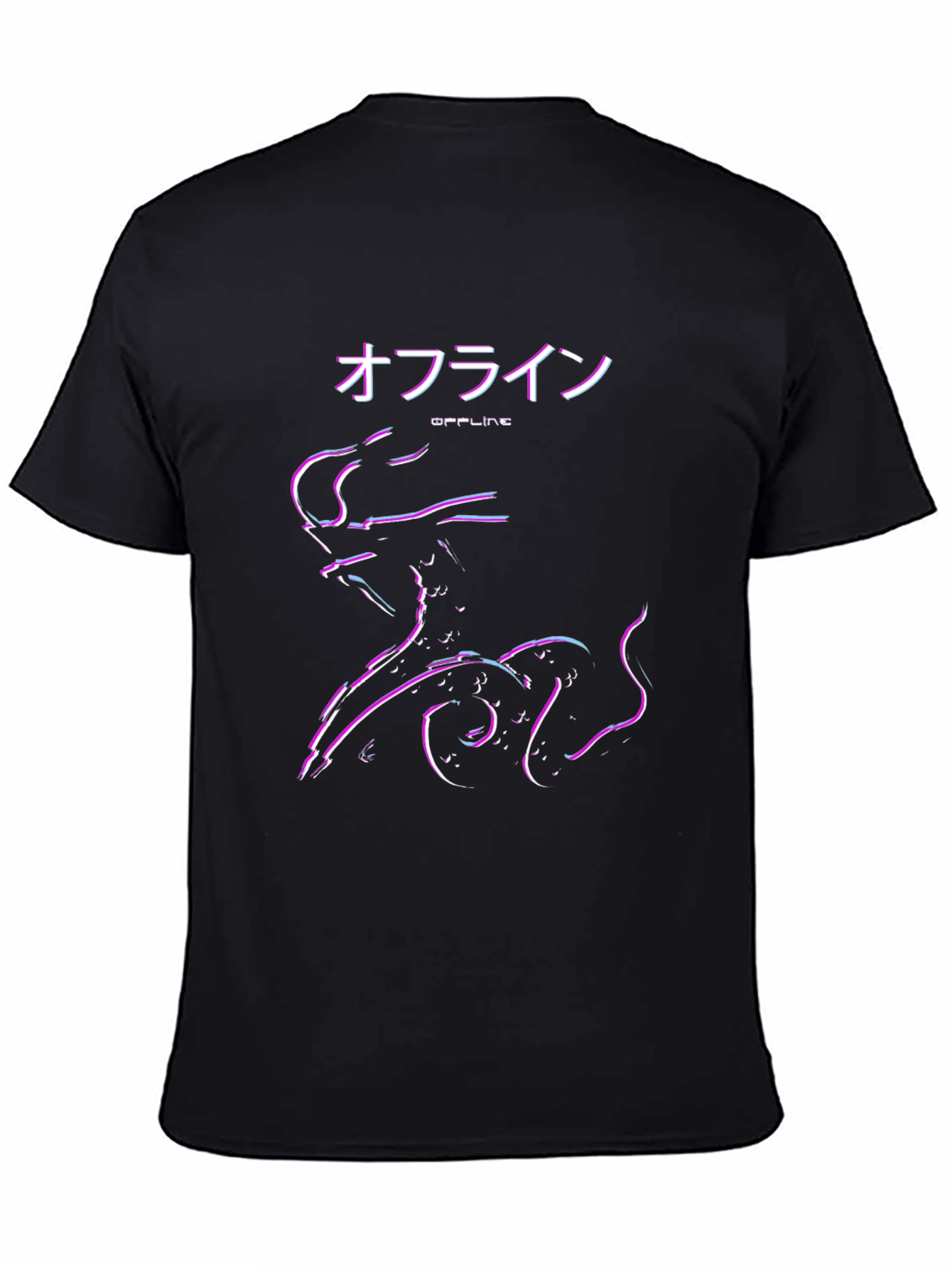 Offline Vaporwave T-Shirt - Black