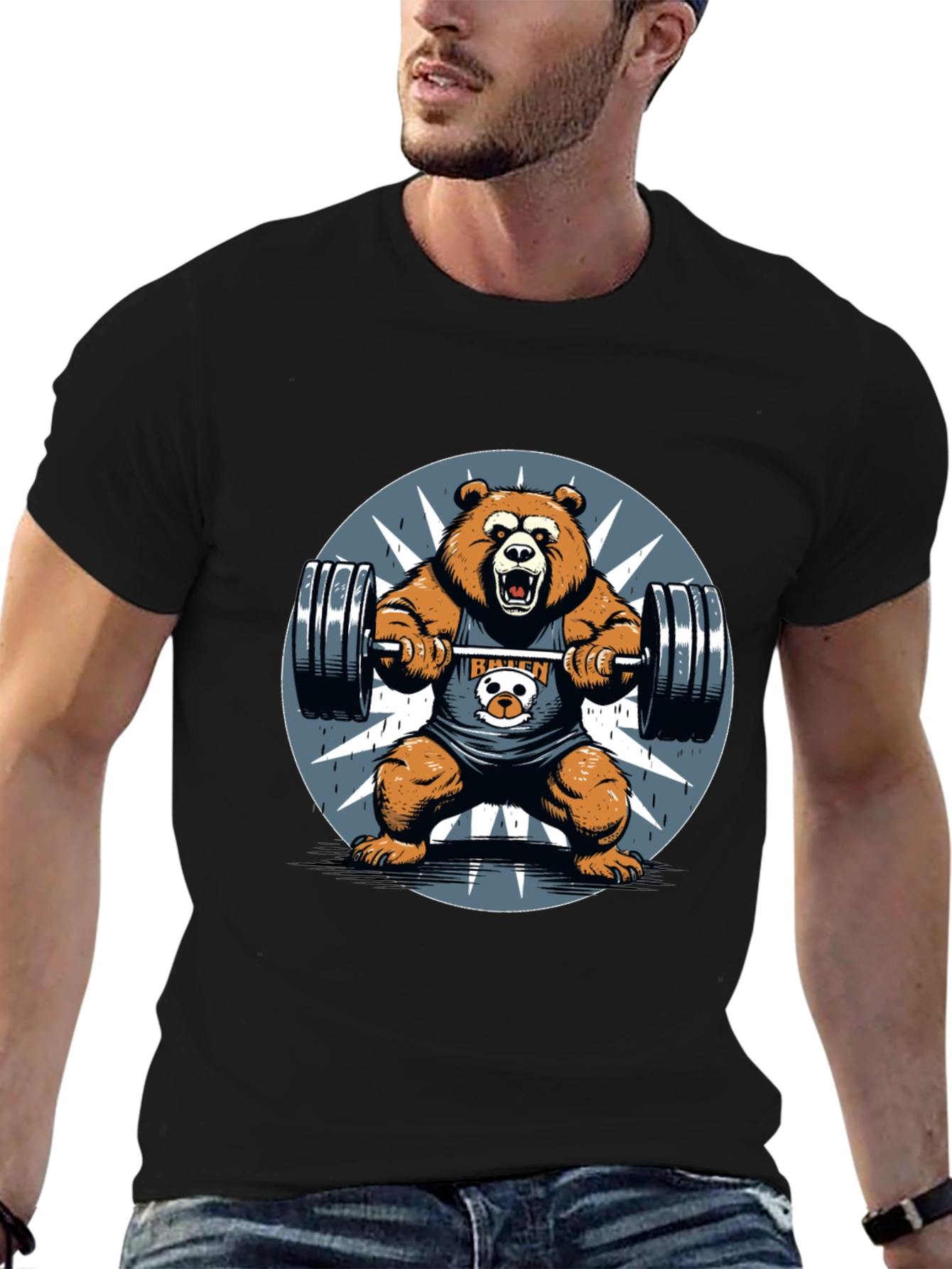 Bear Lift Graphic Tee - Gym Humor Shirt