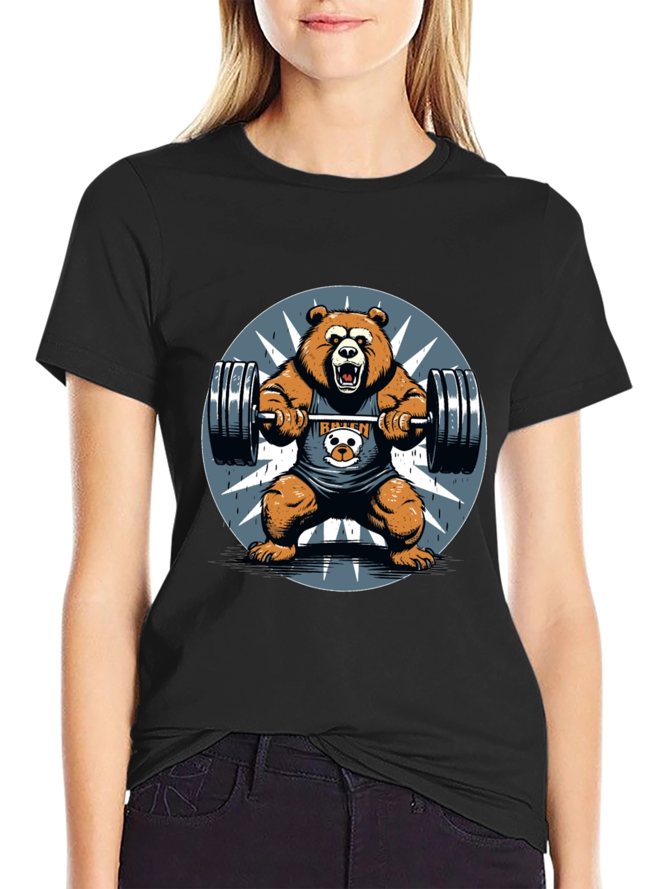 Bear Lift Graphic Tee - Gym Humor Shirt