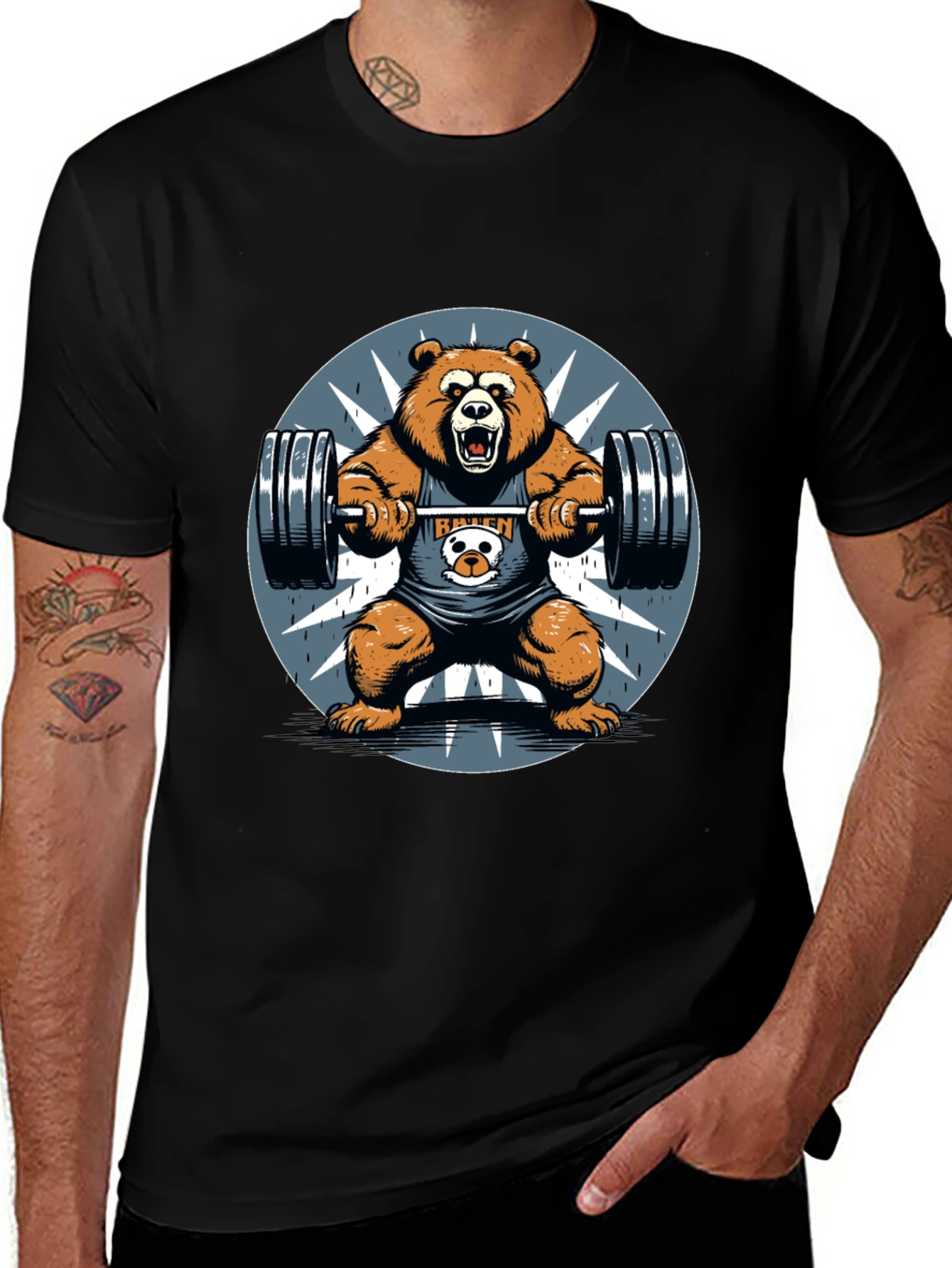 Bear Lift Graphic Tee - Gym Humor Shirt