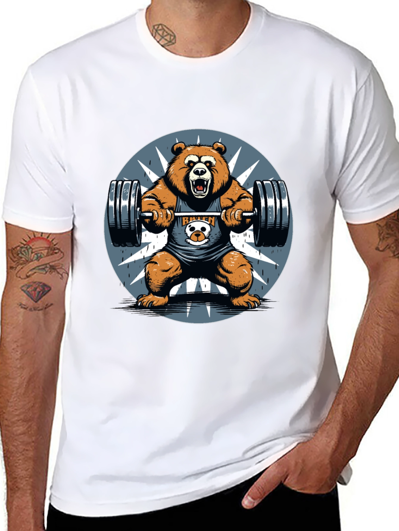 Bear Lift Graphic Tee - Gym Humor Shirt