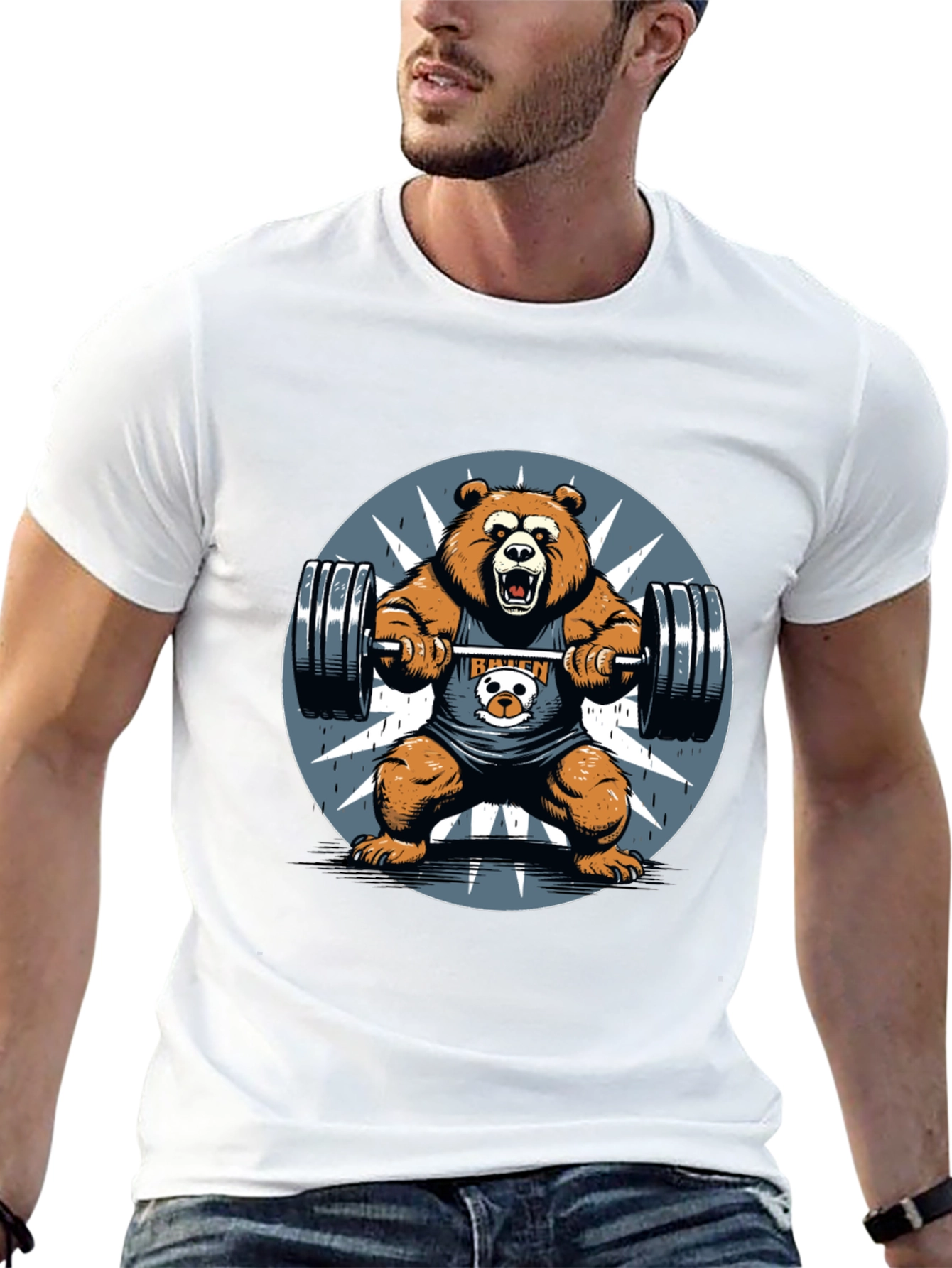 Bear Lift Graphic Tee - Gym Humor Shirt