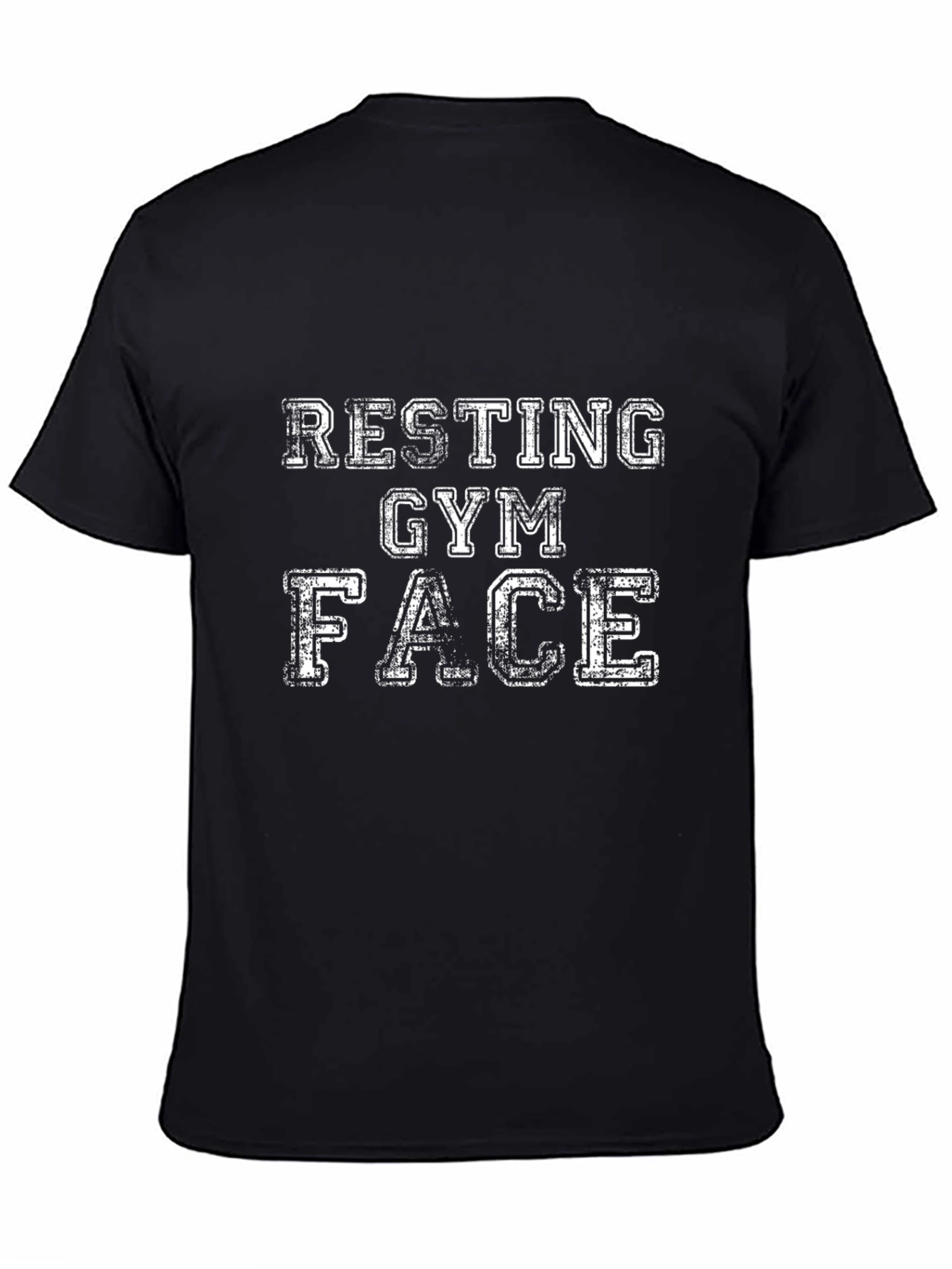 Resting Gym Face Graphic Tee - Black Cotton T-Shirt