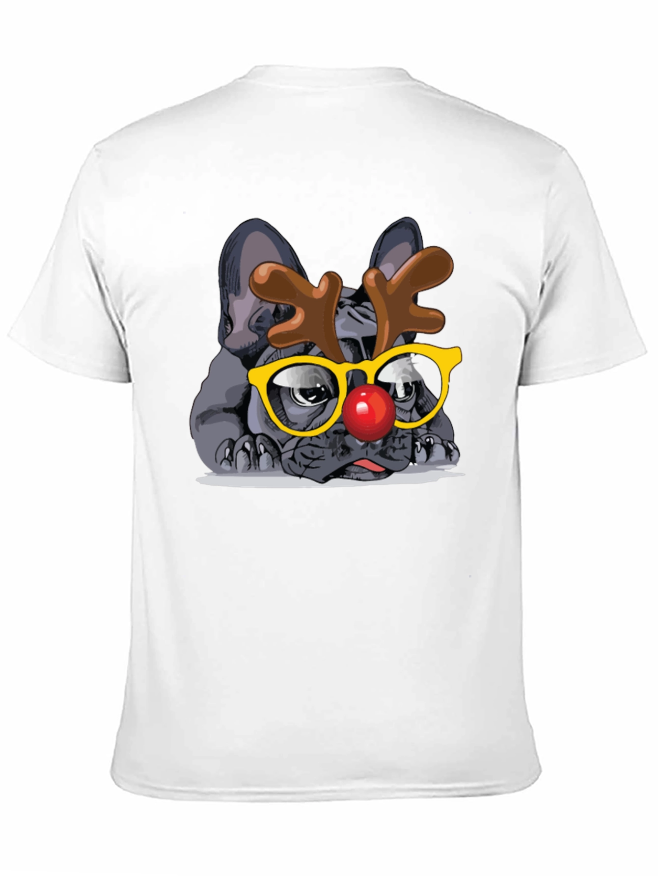 Dog Reindeer Graphic Tee - Black