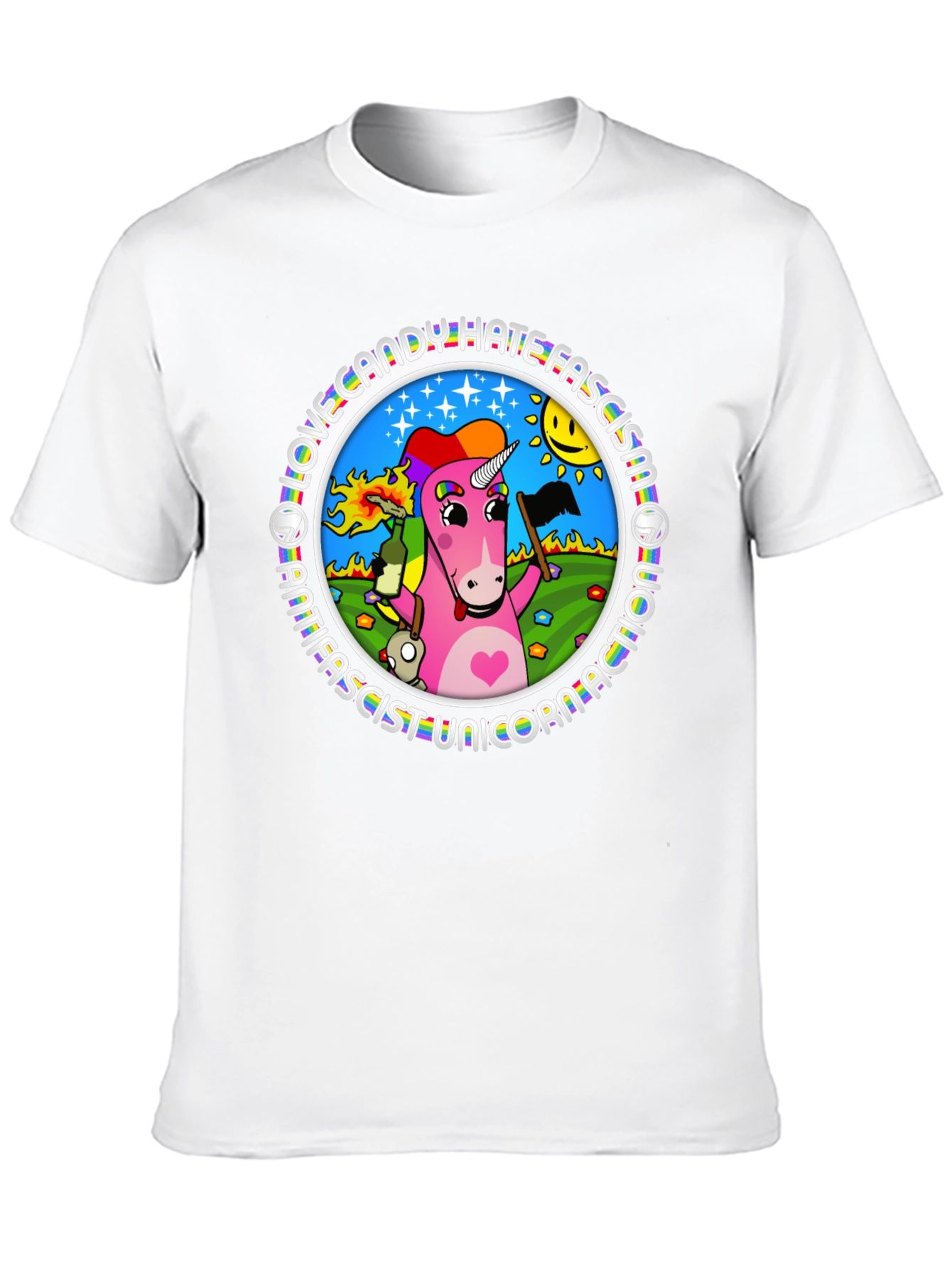 Antifascist Unicorn T-Shirt - Love Candy